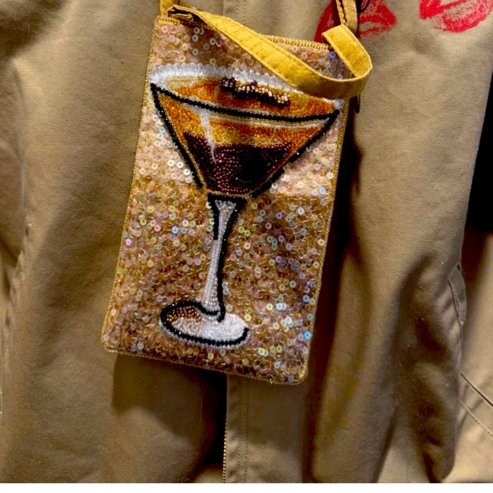 Espresso Martini Beaded crossbody phone bag
